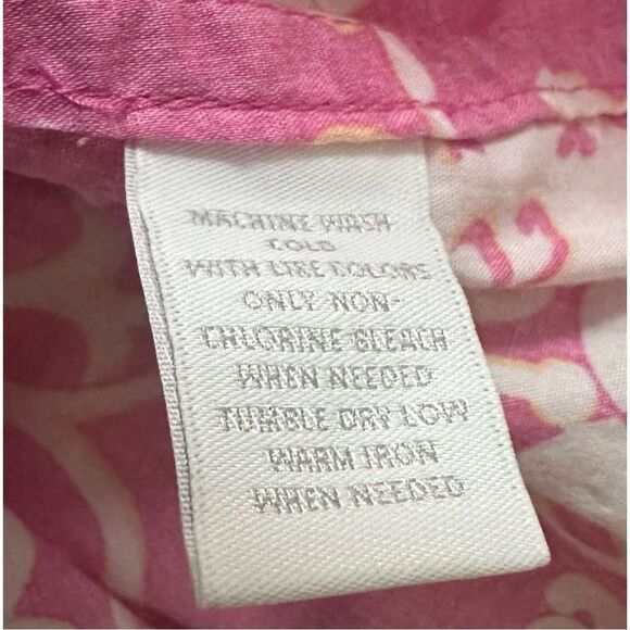 Charter Club Women’s Pink Floral Print Long Sleeve Button-Up Blouse‎ Size 4 - Picture 8 of 8